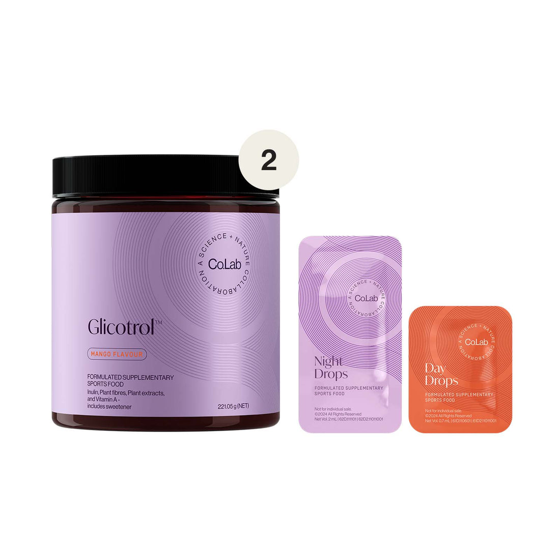 Co.Lab Day & Night Easy Snaps and two Glicotrol pack
