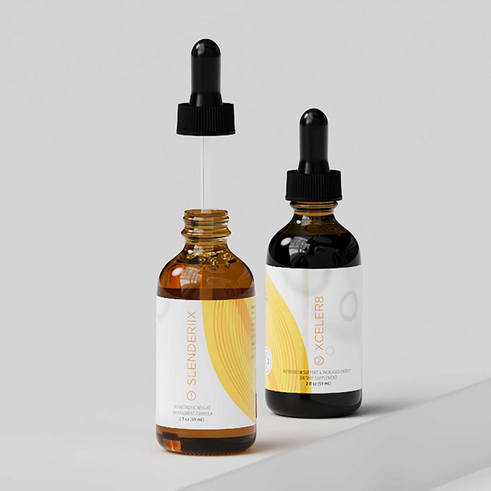 Slenderiix and Xceler8 drops bottles