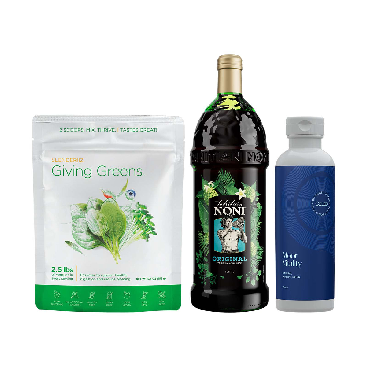 Tahitian Noni ORIGINAL, Giving Greens and Moor Vitality pack