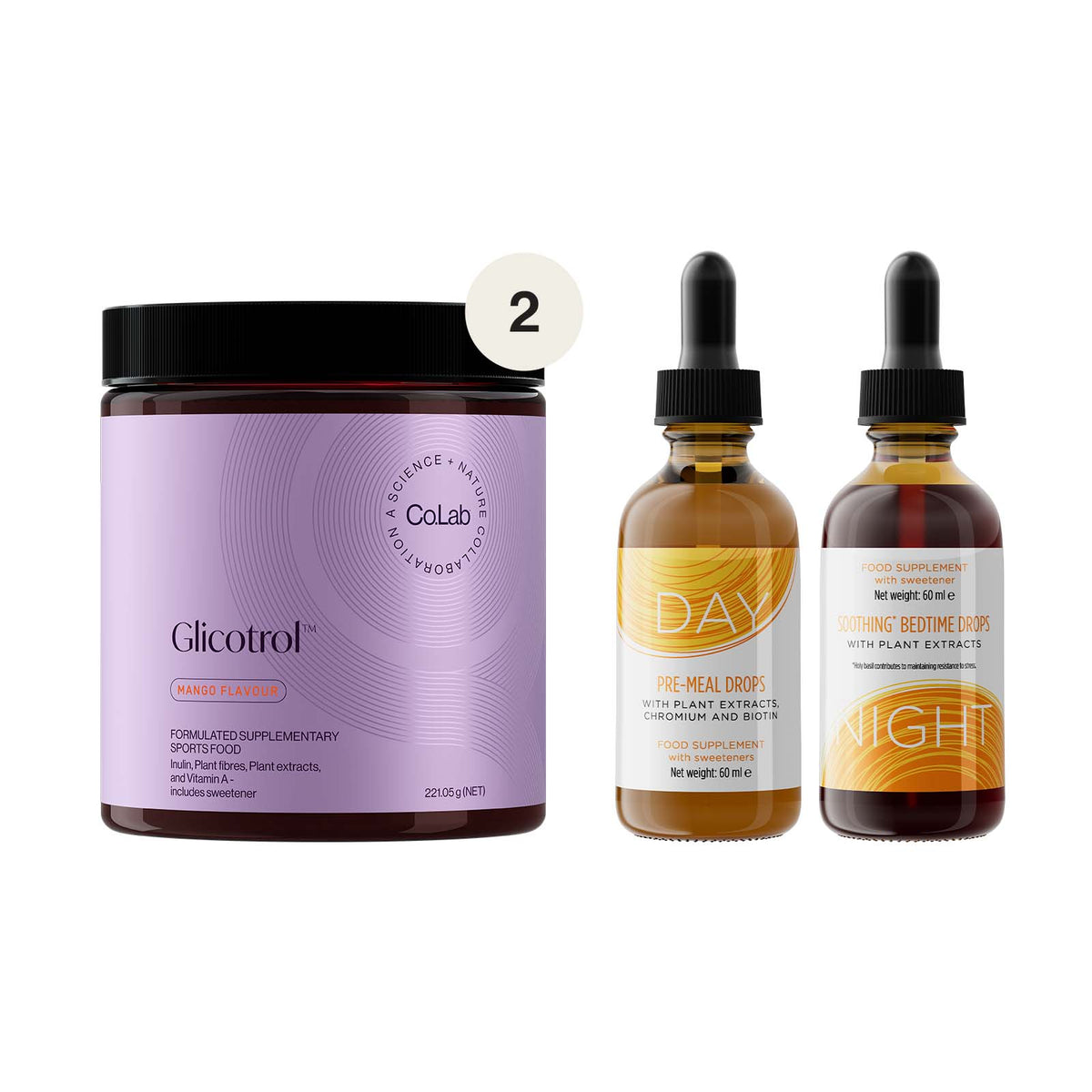 Day & Night Drops and two Glicotrol pack