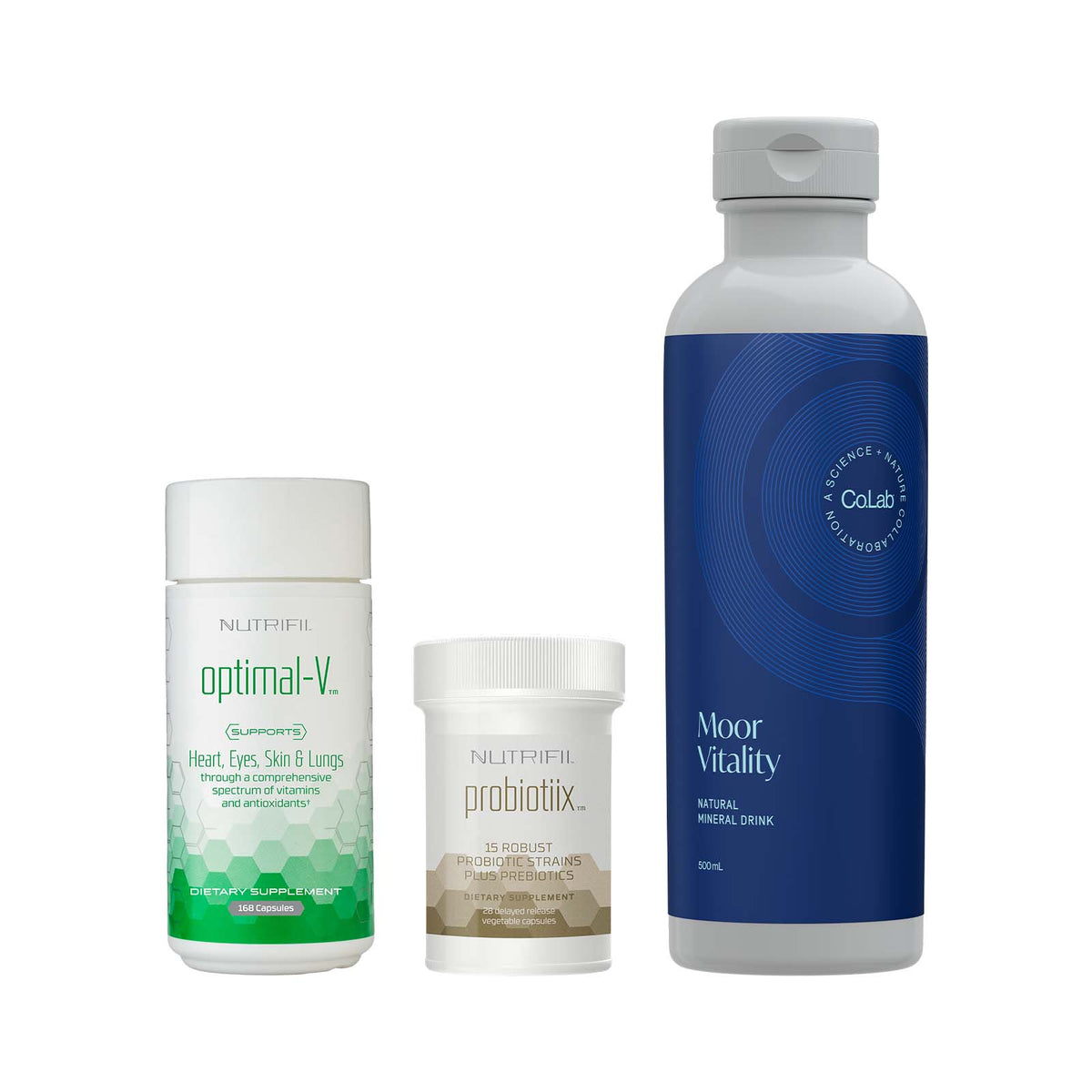 Optimal-V, Probiotiix and Moor Vitality pack